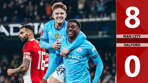 VIDEO bàn thắng Man City vs Salford: 8-0 (Vòng 3 FA Cup 2024/25)