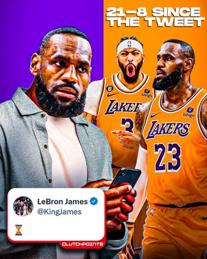 Rất hữu ích! Sau khi James đăng tin, Lakers đã đạt được thành tích 21 trận thắng và 8 trận thua.